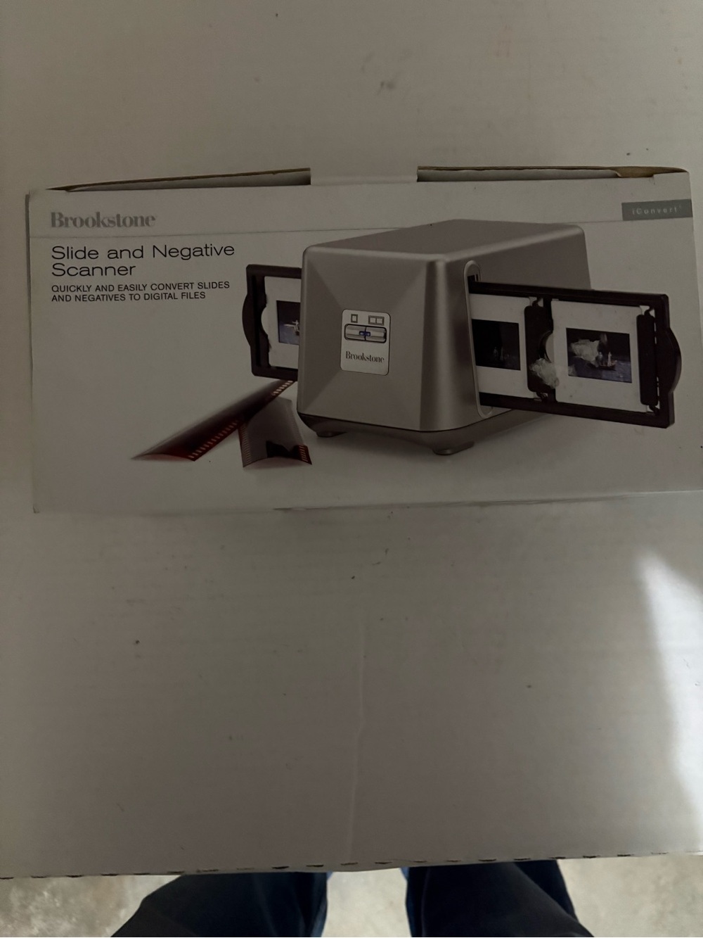 Brookstone Silver Slide & Negative Scanner with Black Film Holders